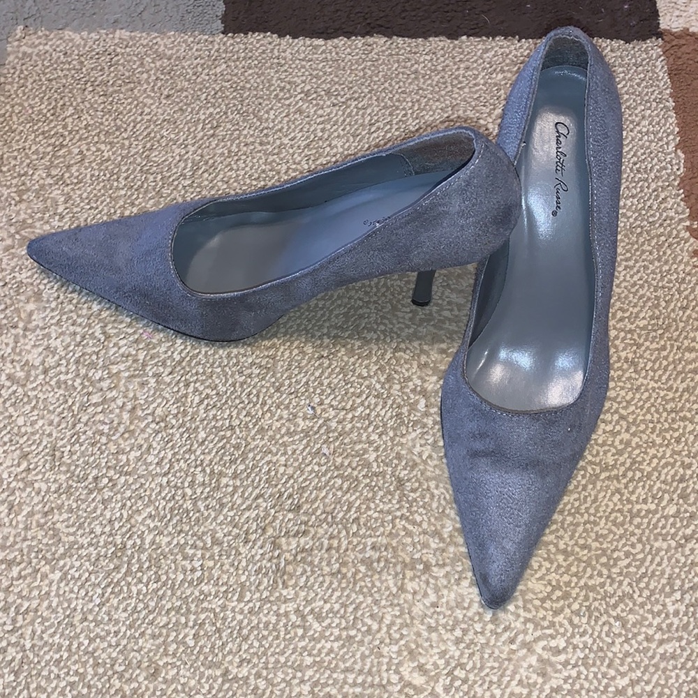 Faux Suede Gray Heel